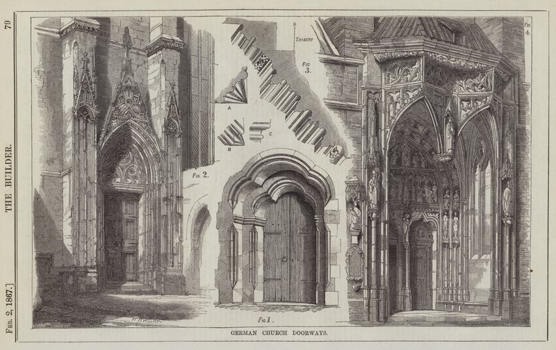 Deutsche Kirchentüren (Gravur) von English School