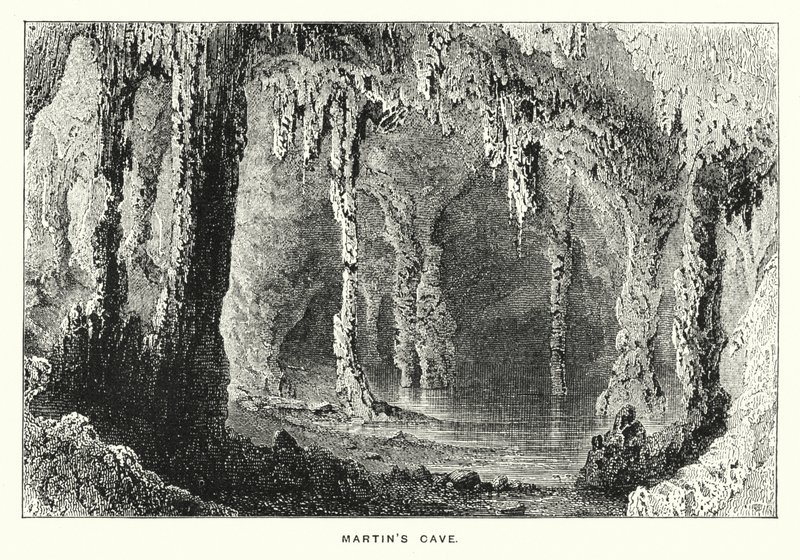 Gibraltar: Martins Höhle (Gravur) von English School