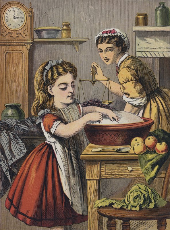 Mädchen hilft in der Küche von English School