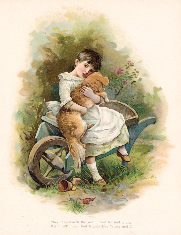 Mädchen mit ihrem Hund von English School