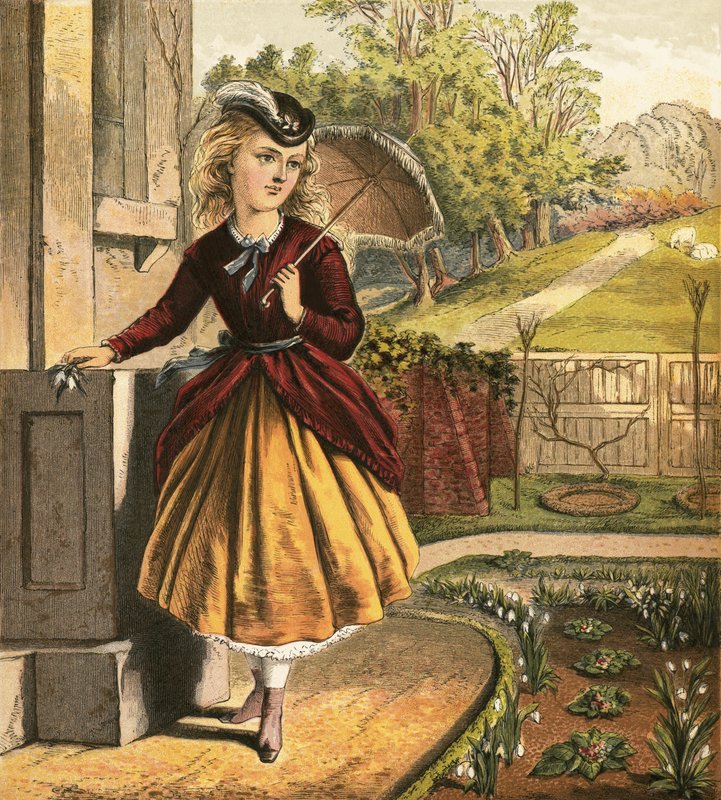 Mädchen mit Sonnenschirm von English School