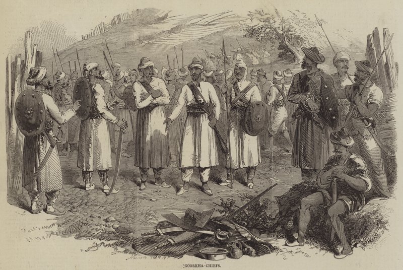 Goorkha-Häuptlinge (Stich) von English School