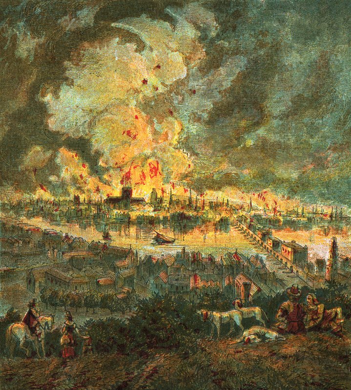 Großes Feuer von London (1666) von English School