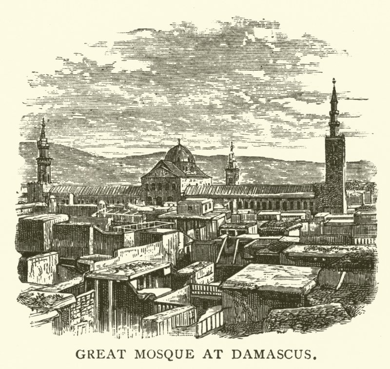 Große Moschee in Damaskus (Gravur) von English School