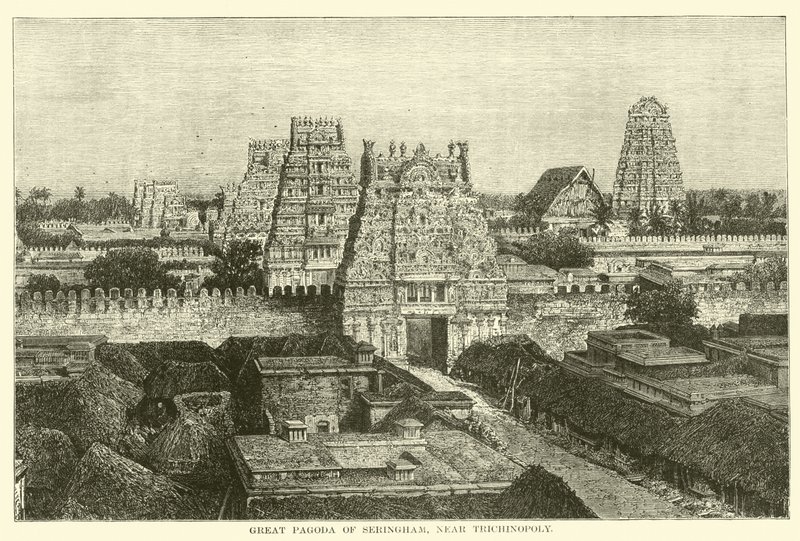 Große Pagode von Seringham, nahe Trichinopoly von English School