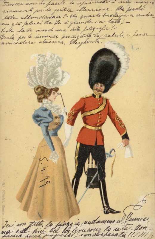 Gardist und eine junge Frau von English School