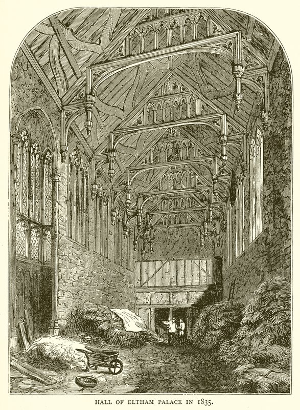 Halle des Eltham Palasts, 1835 von English School