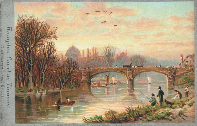 Hampton Court am Fluss Themse von English School