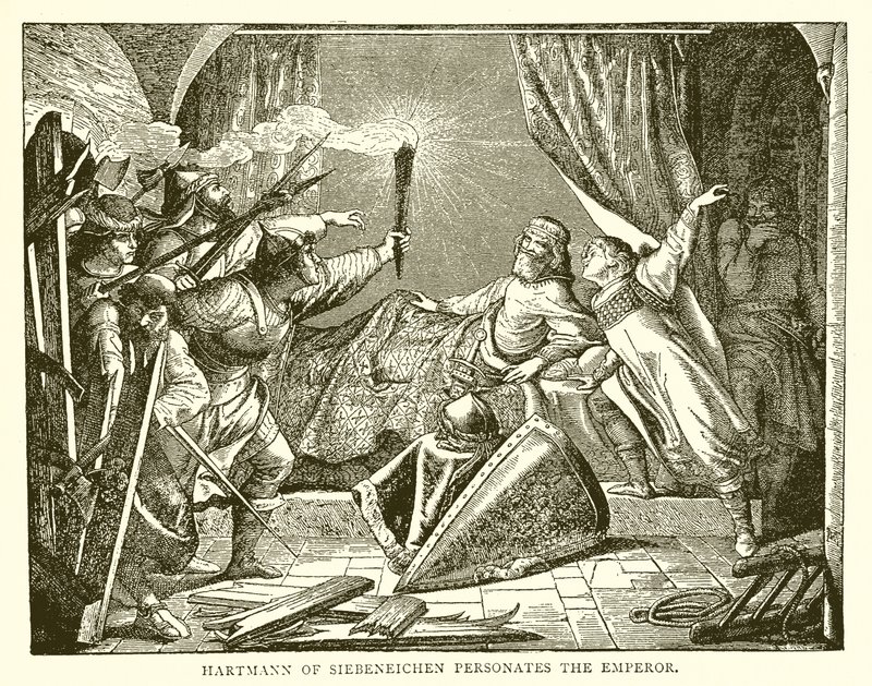 Hartmann von Siebeneichen gibt sich als Kaiser aus von English School