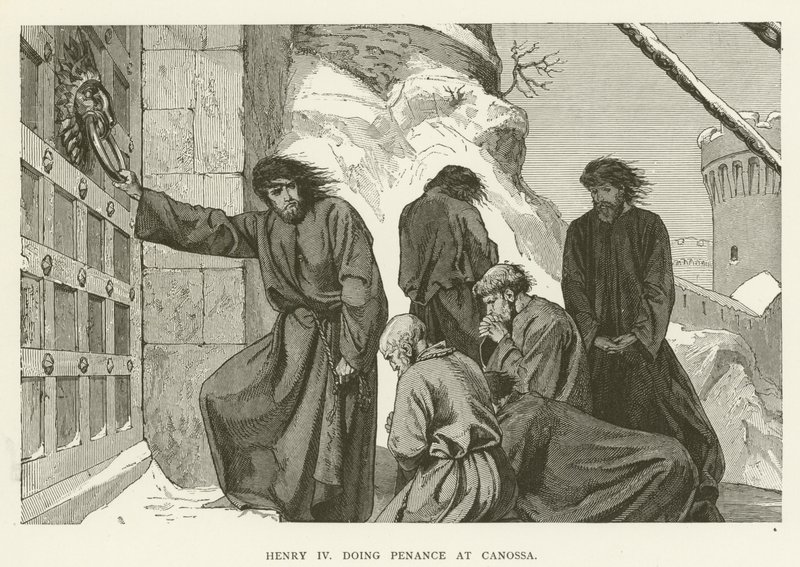 Heinrich IV. tut Buße in Canossa von English School