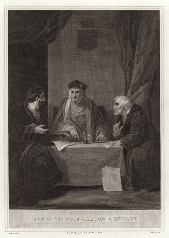 Heinrich VII mit Empson und Dudley von English School