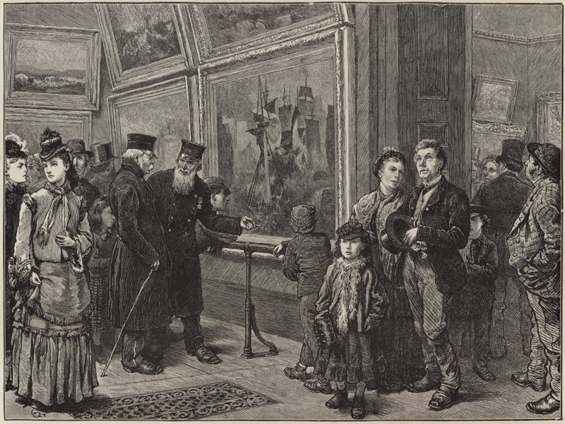 Ferienleute in der National Gallery von English School