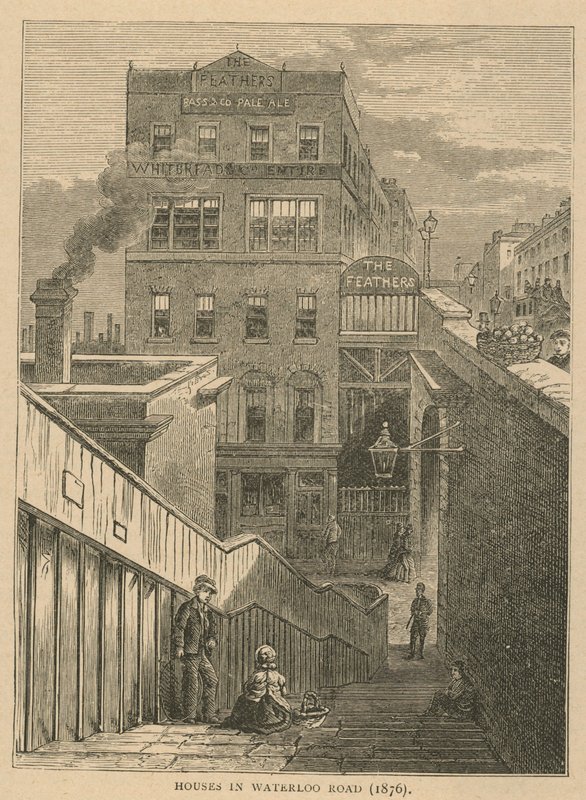 Häuser in der Waterloo Road, 1876 von English School