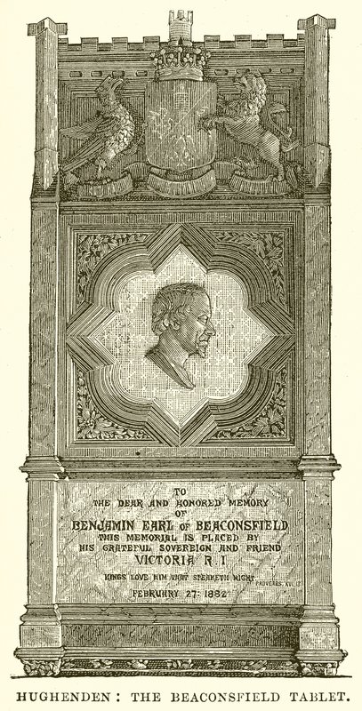 Hughenden: Die Beaconsfield-Tafel von English School