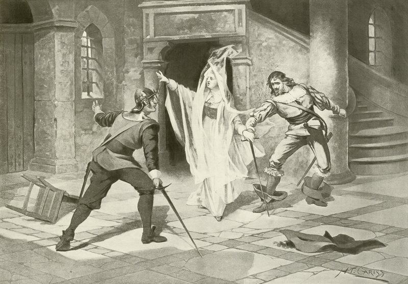 I Puritani, Akt I Szene v (Gravur) von English School
