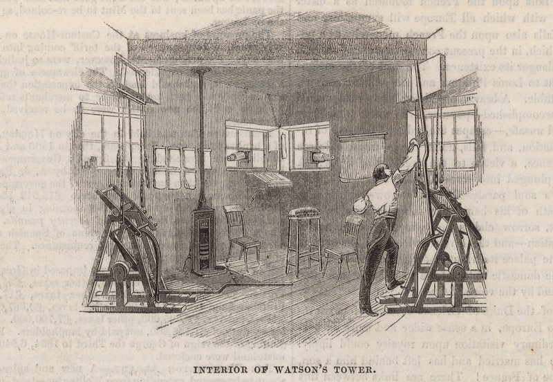 Innenansicht des Watson-Turms von English School