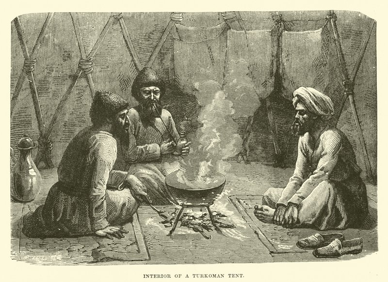 Inneres eines turkmenischen Zeltes von English School