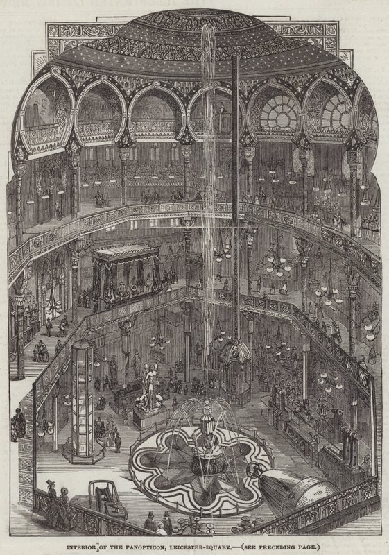 Innenansicht des Panoptikons, Leicester-Square (Gravur) von English School