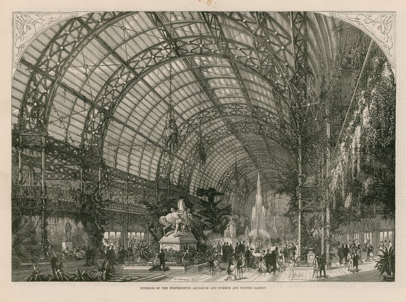 Innenansicht des Royal Aquarium von English School