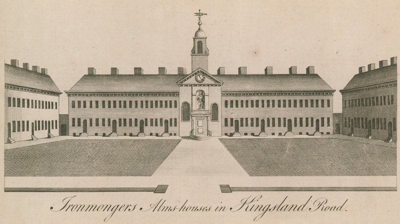 Ironmongers Armenhäuser in Kingsland Road von English School