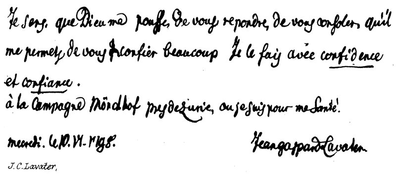 J. C. Lavater von English School