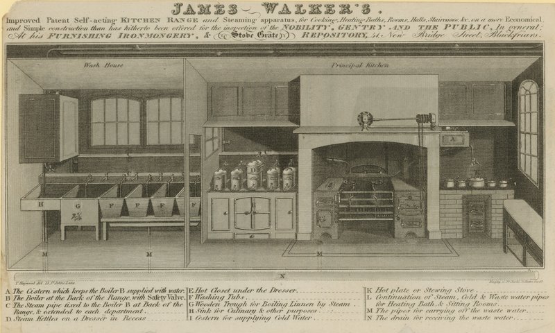 James Walkers verbesserter patentierter selbsttätiger Küchenherd von English School