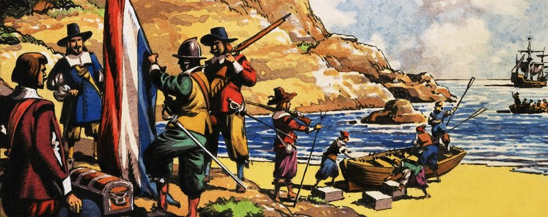 Jan van Riebeeck kommt in Südafrika an von English School
