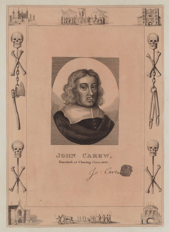 John Carew, hingerichtet am Charing Cross, 1660 von English School