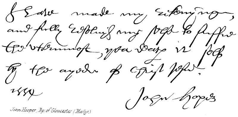John Hooper, Bischof von Gloucester (Märtyrer) von English School