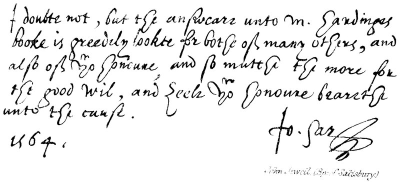 John Jewell (Bischof von Salisbury) von English School