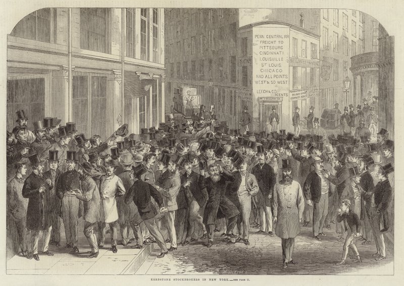 Börsenmakler am Bordstein in New York von English School