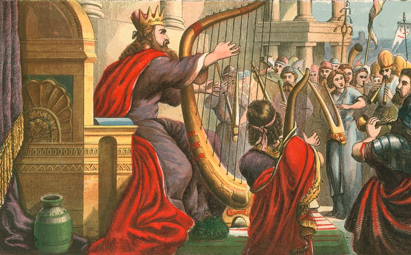 König David singt Psalmen von English School