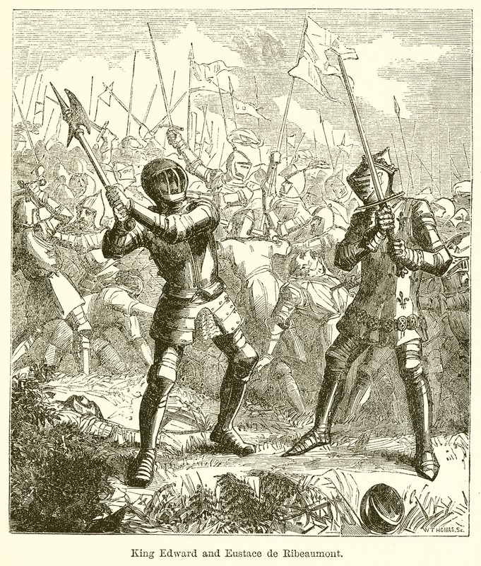 König Edward und Eustace de Ribeaumont von English School