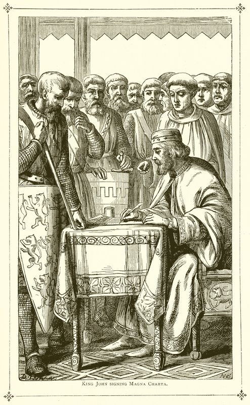 König Johann unterzeichnet die Magna Carta von English School