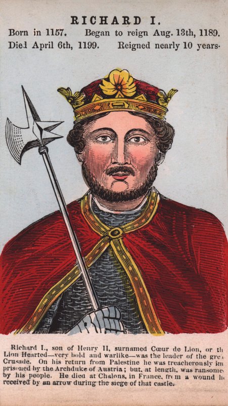 König Richard I (farbige Gravur) von English School