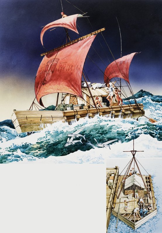 Kon-Tiki auf seiner epischen Reise von English School