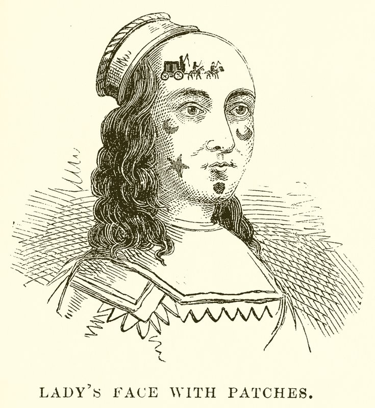 Gesicht einer Dame mit Pflastern von English School