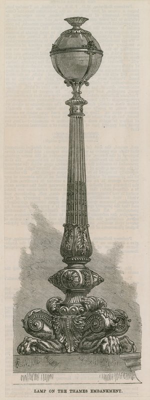Lampe am Thames Embankment, London von English School