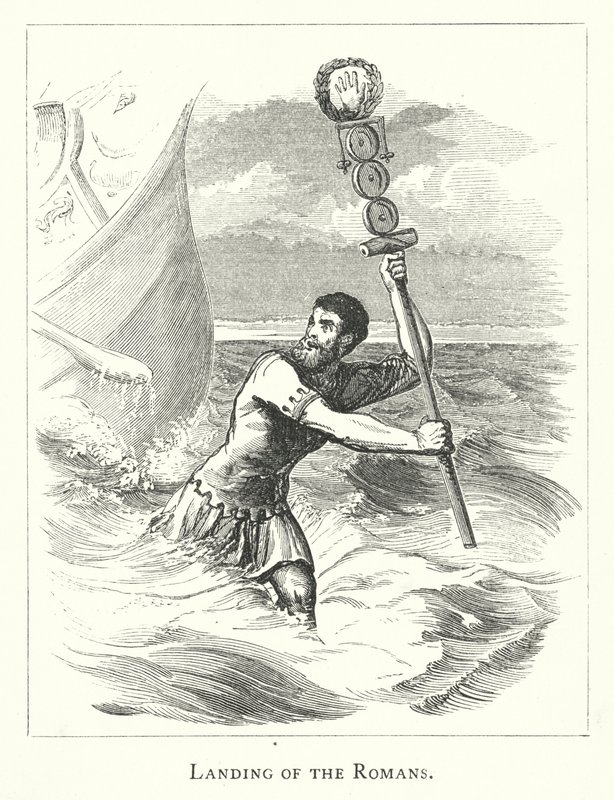 Landung der Römer (Stich) von English School