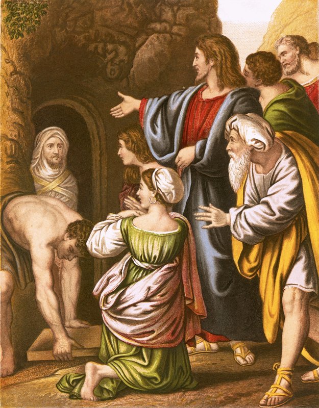 Lazarus wird von den Toten auferweckt von English School