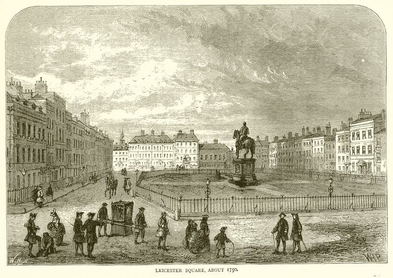 Leicester Square um 1750 von English School