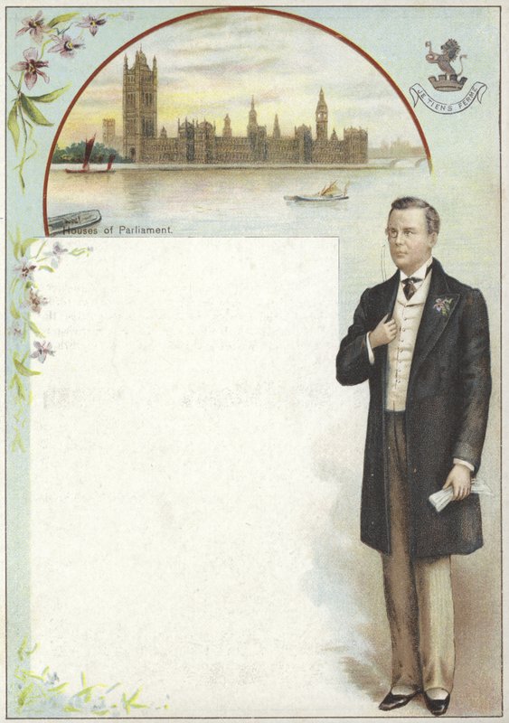 Liebig-Karte mit Joseph Chamberlain von English School