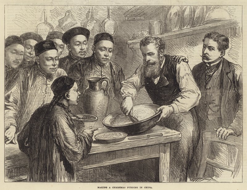 Weihnachtspudding machen in China von English School