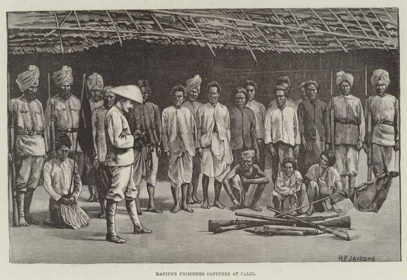Manipur-Gefangene in Palel gefangen von English School