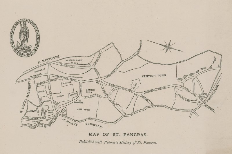 Karte von St. Pancras von English School