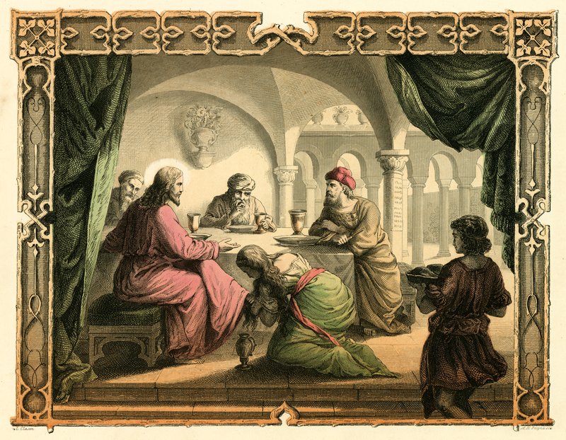 Maria salbt die Füße Jesu von English School