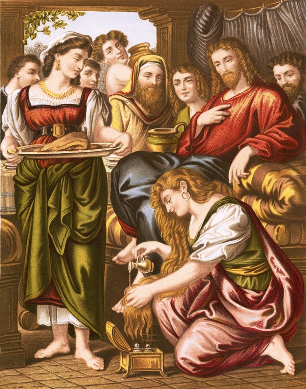 Maria salbt die Füße Jesu von English School
