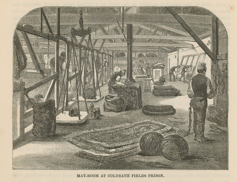 Mattenraum im Coldbath Fields Prison von English School