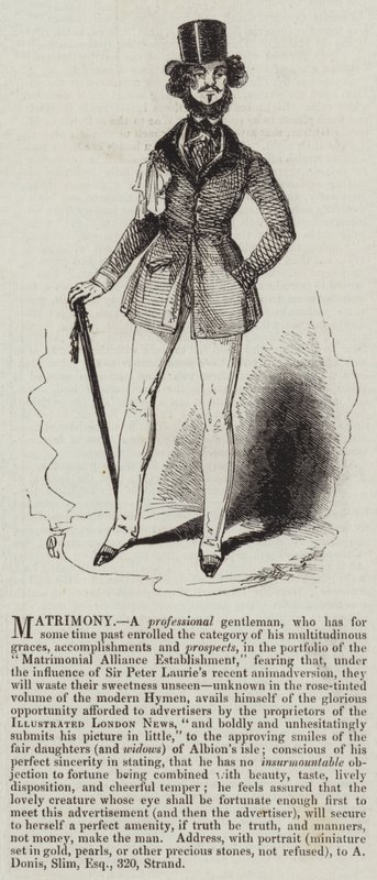 Ehe, ein Berufsmann (Gravur) von English School