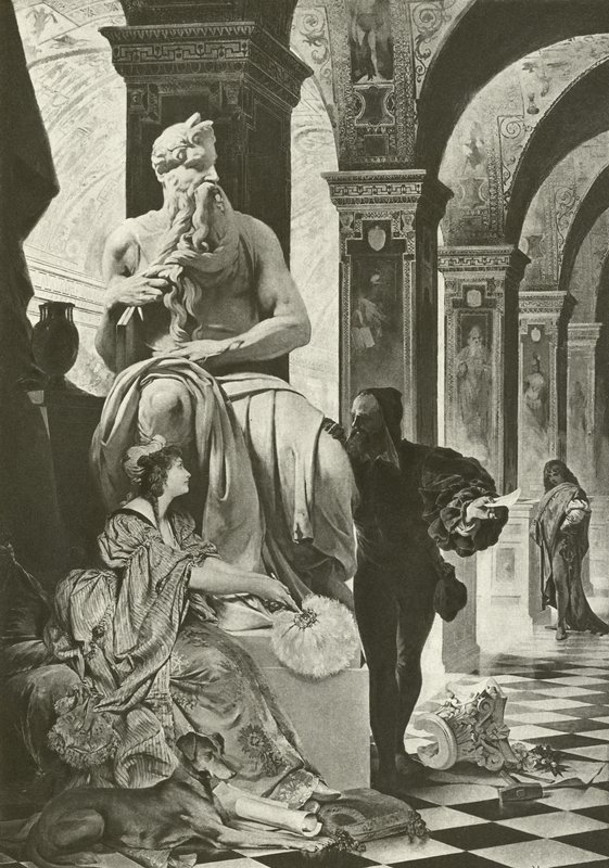 Michelangelo und Vittoria Colonna (Gravur) von English School